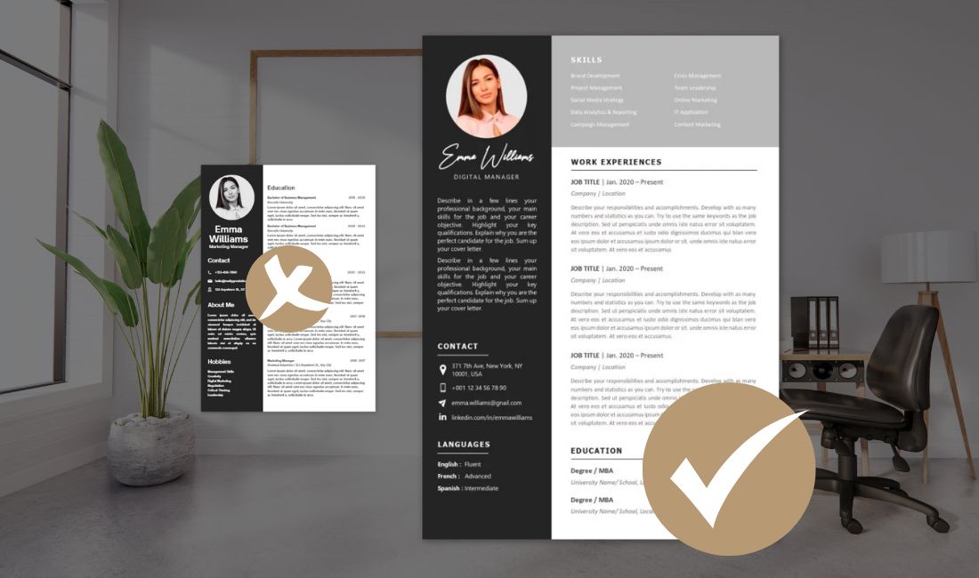 erreurs dans un cv en anglais