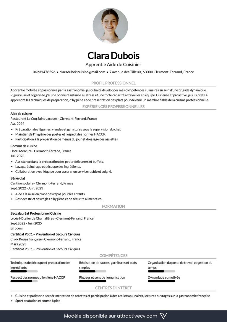 cv apprentissage