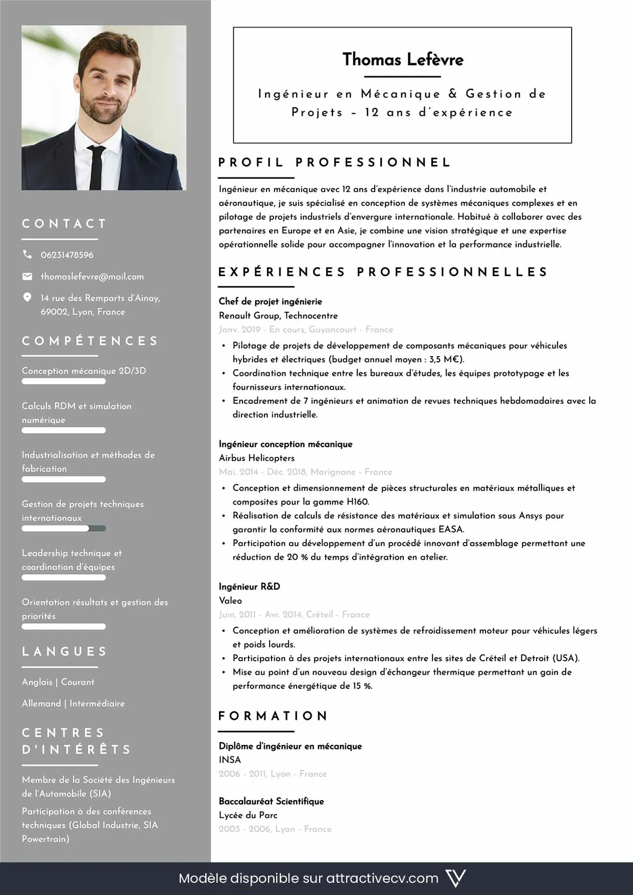cv ingénieur