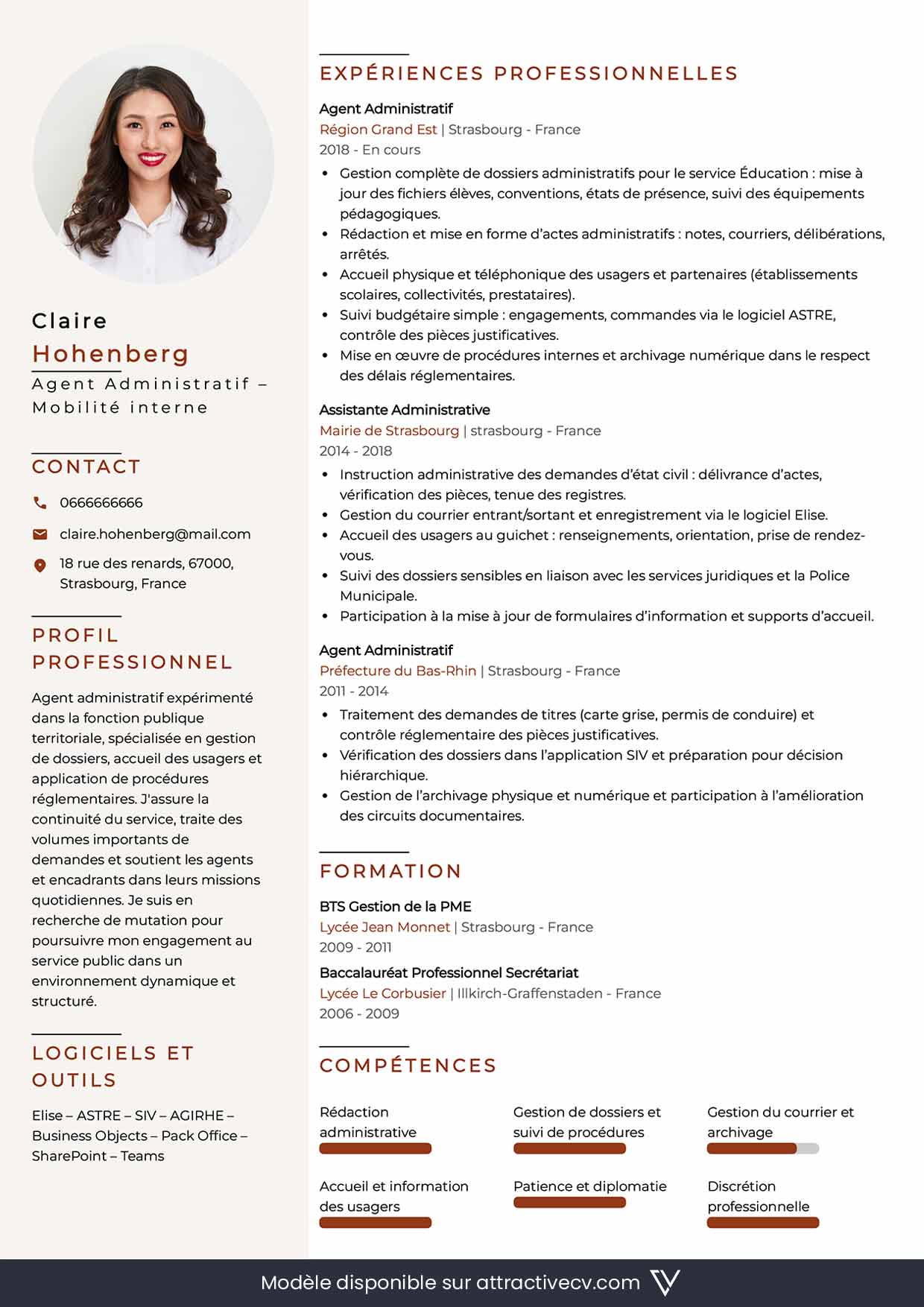 cv fonction publique