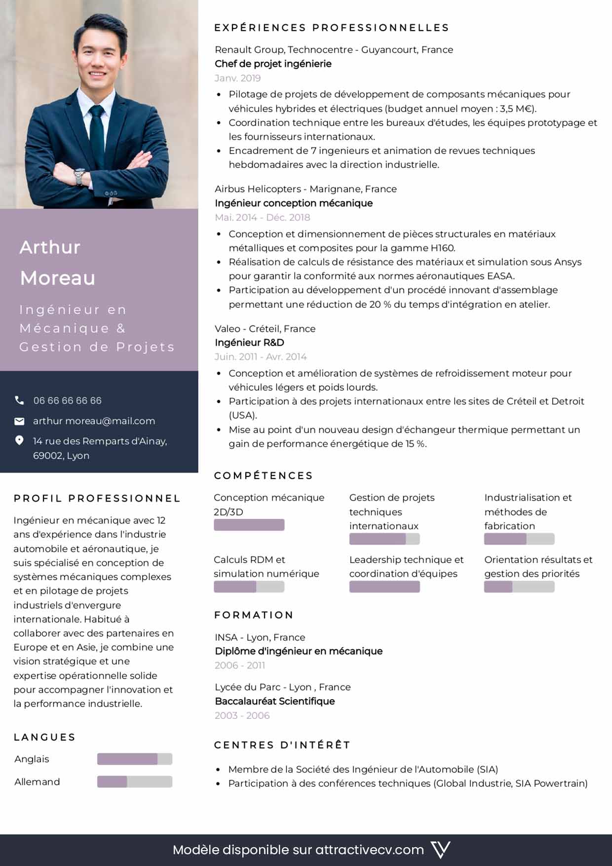 cv ingénieur en ligne à remplir