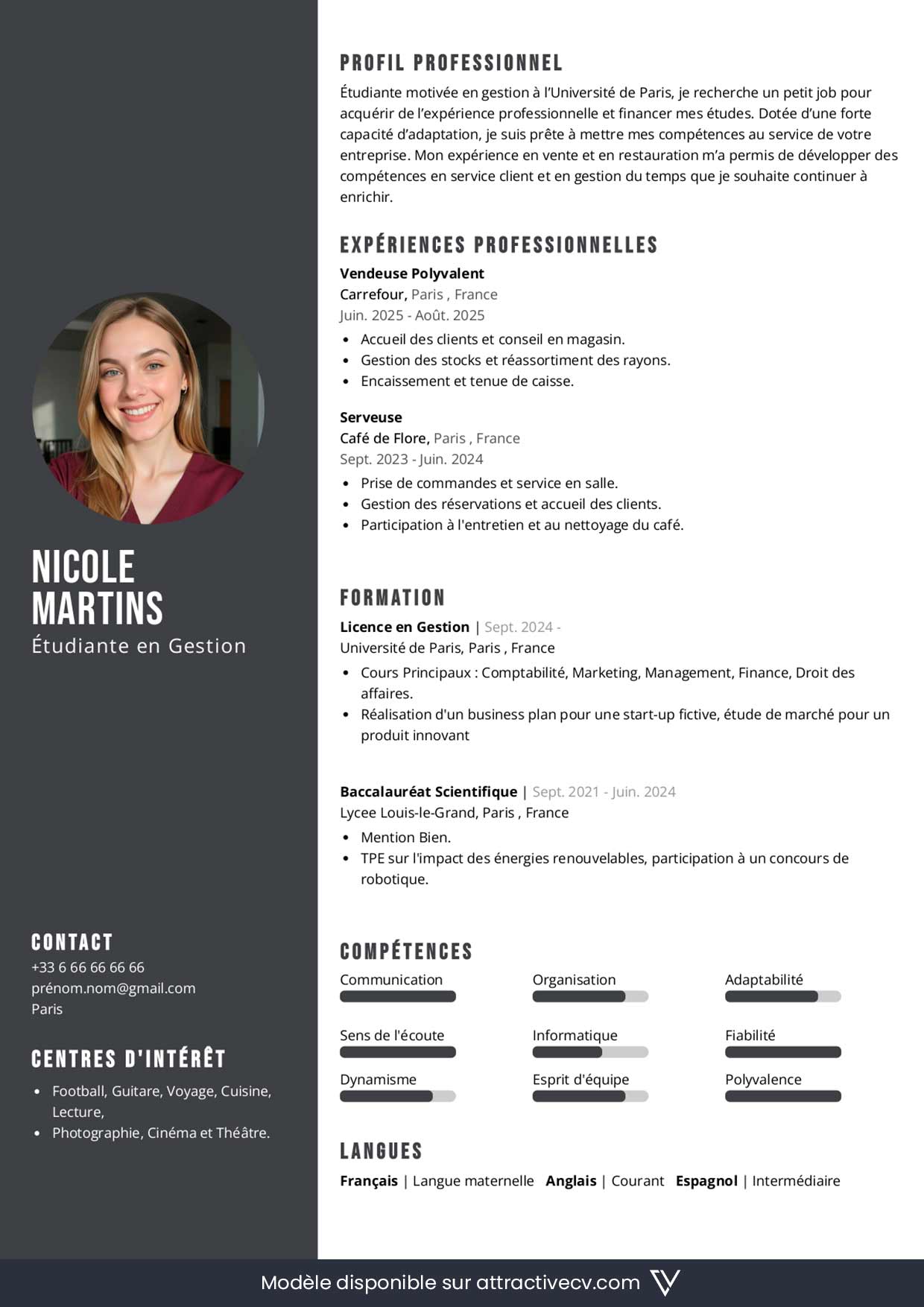 exemple-cv-etudiant-debutant