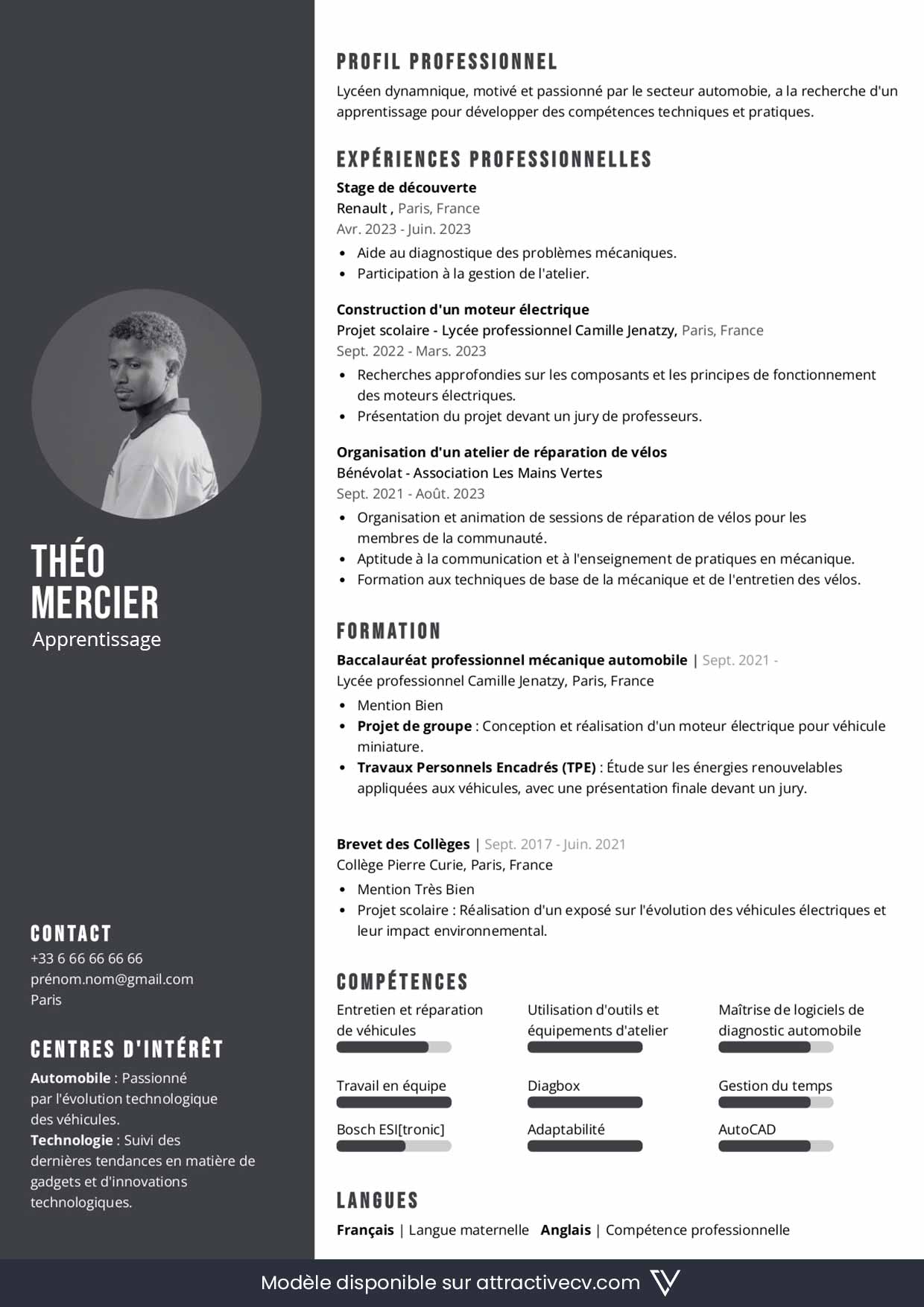 exemple-de-cv-apprentissage-lyceen