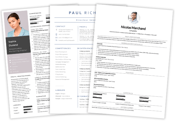Modèles de CV classiques professionnels