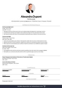 exemple cv chef de projet ats
