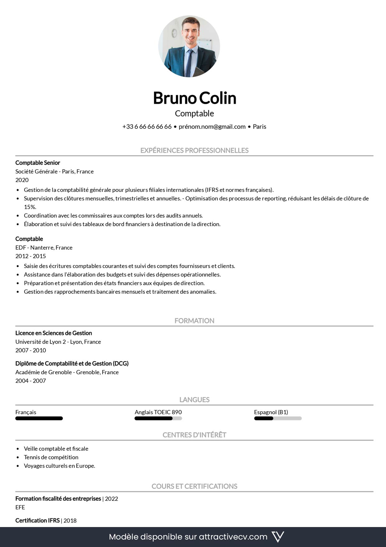 exemple cv comptable optimise ats