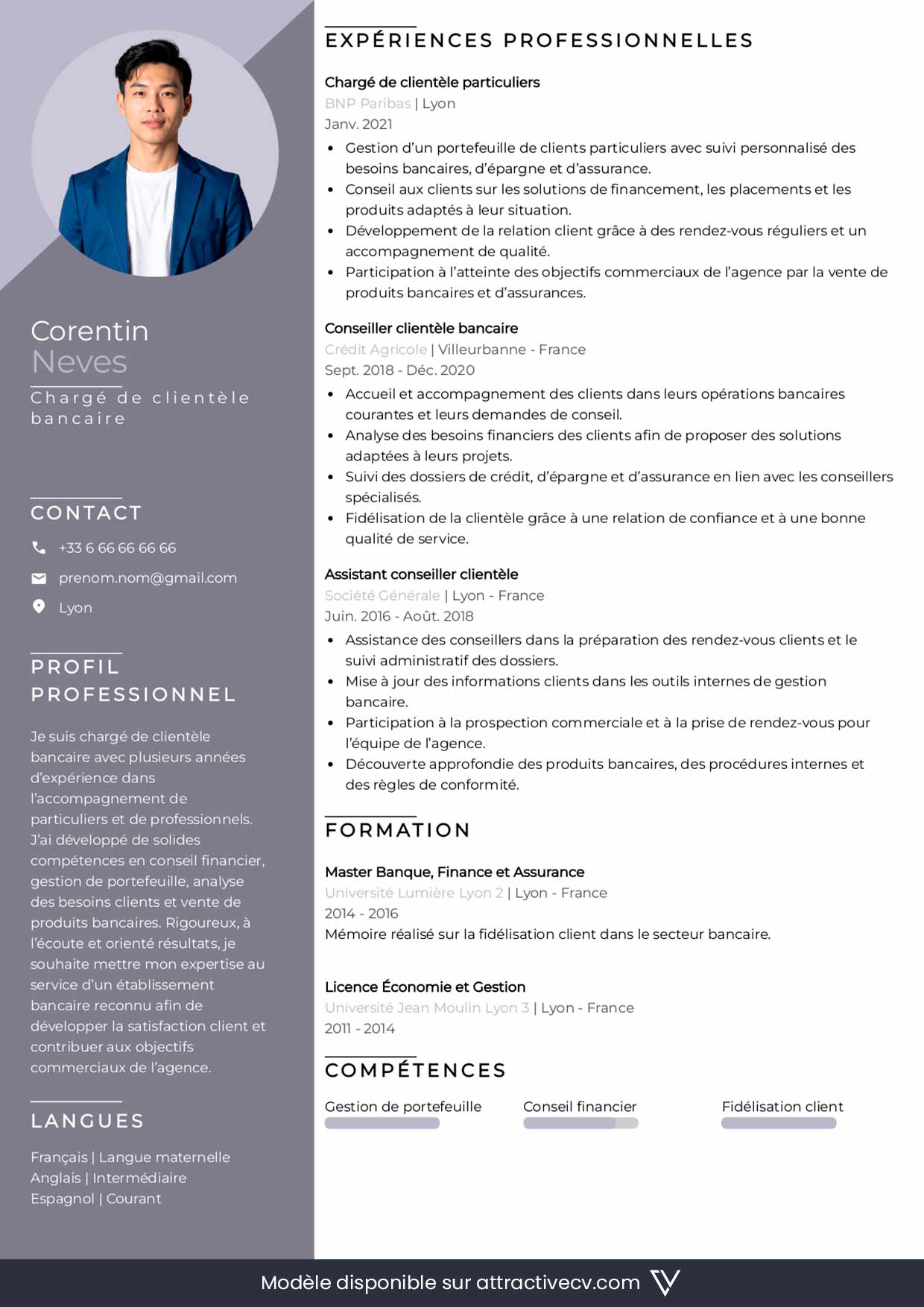 modele cv charge de clientele bancaire