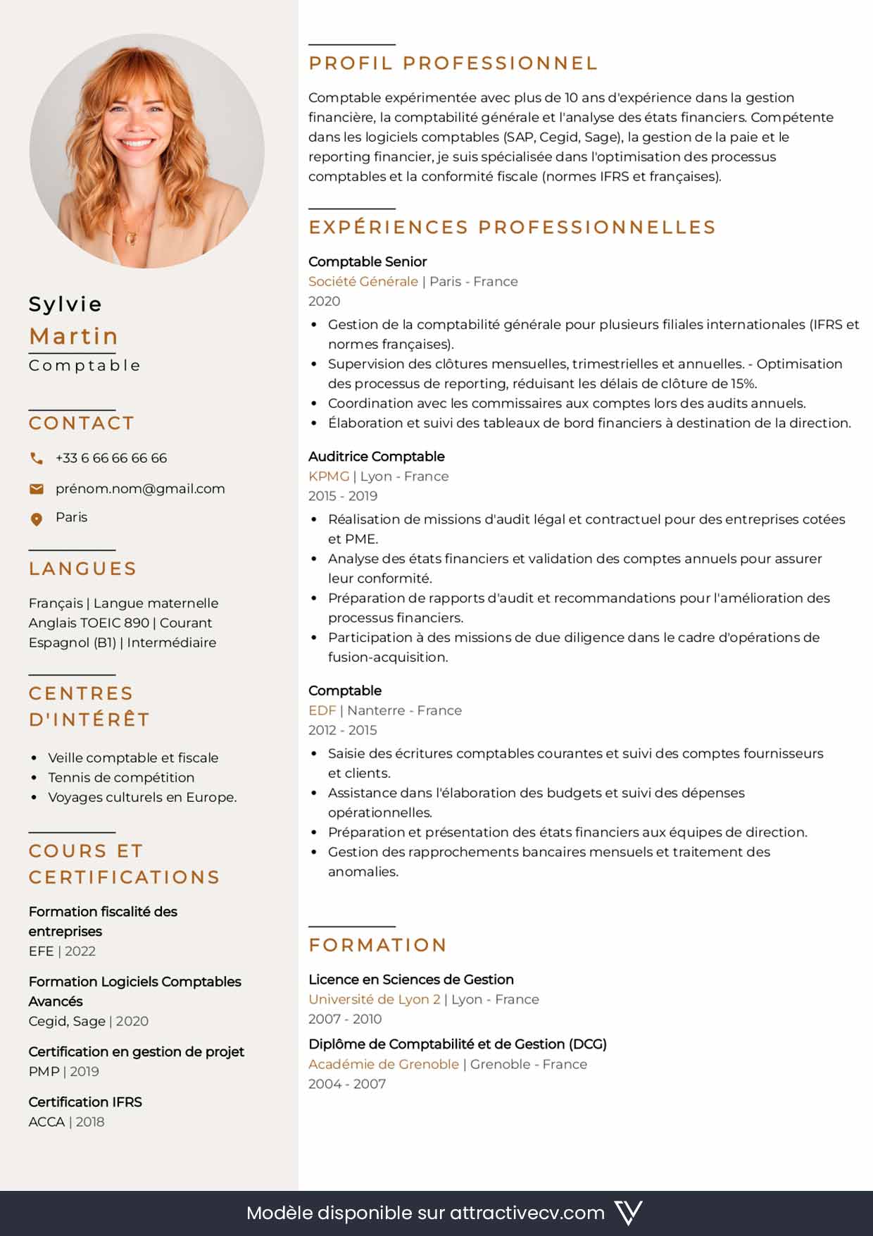 modele cv comptable en ligne