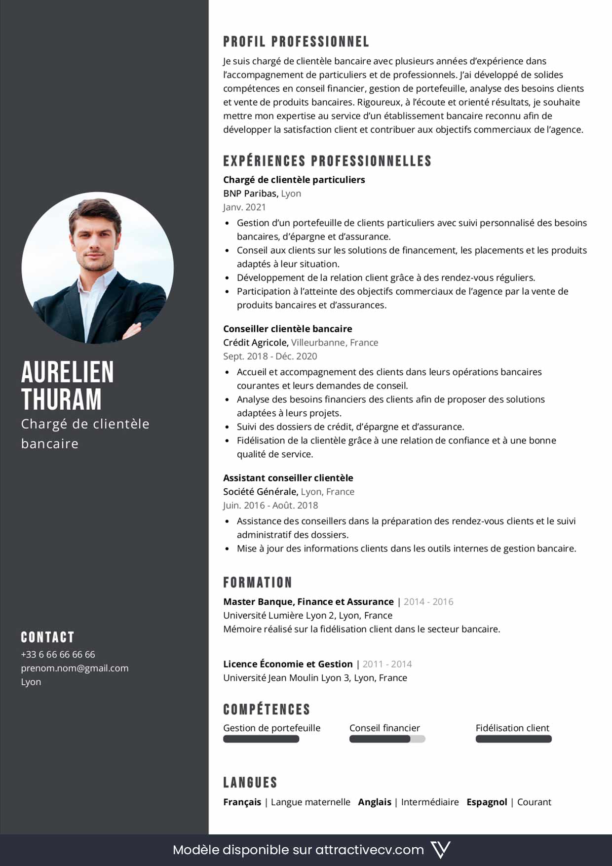 modele de cv conseiller en banque