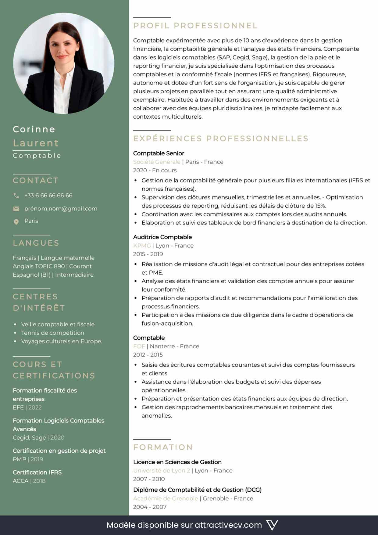 modele de cv expert comptable a telecharger